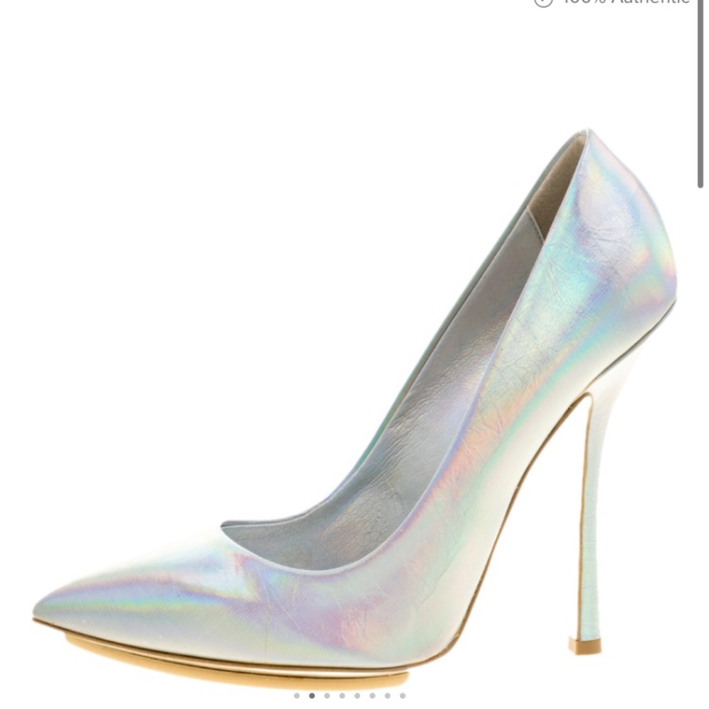 Stella McCartney Holographic Faux Leather Pumps